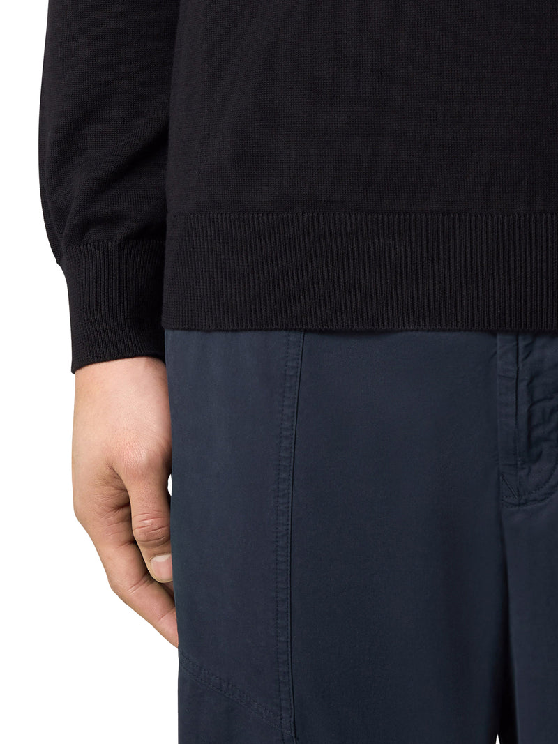 MAGLIONE GIROCOLLO CON BADGE STONE ISLAND NERO