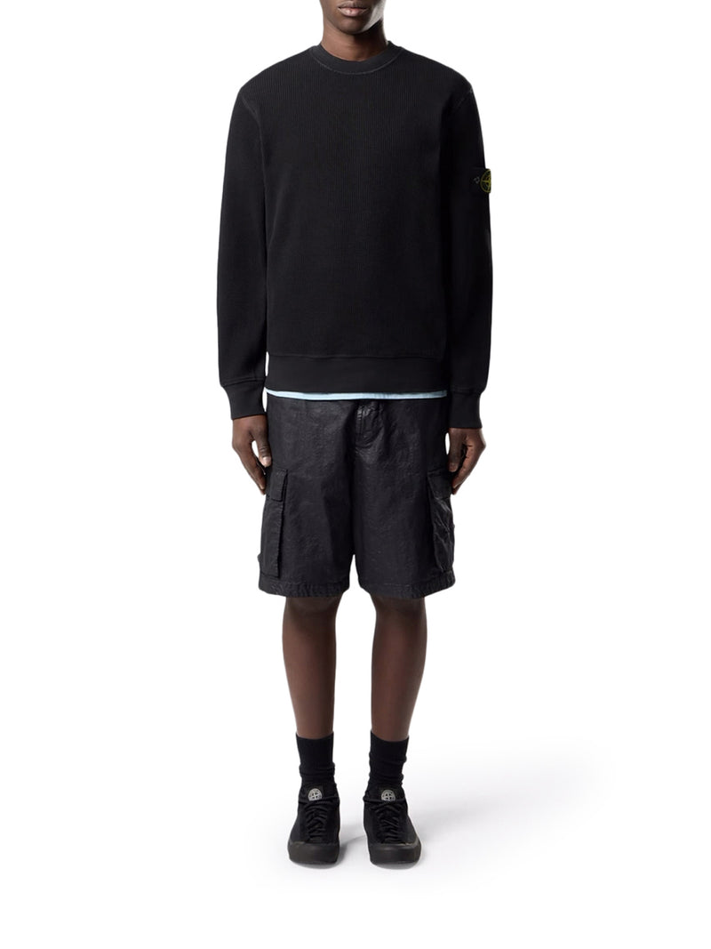 FELPA GIROCOLLO IN COTONE BIOLOGICO CON LAVORAZIONE A NIDO D`APE