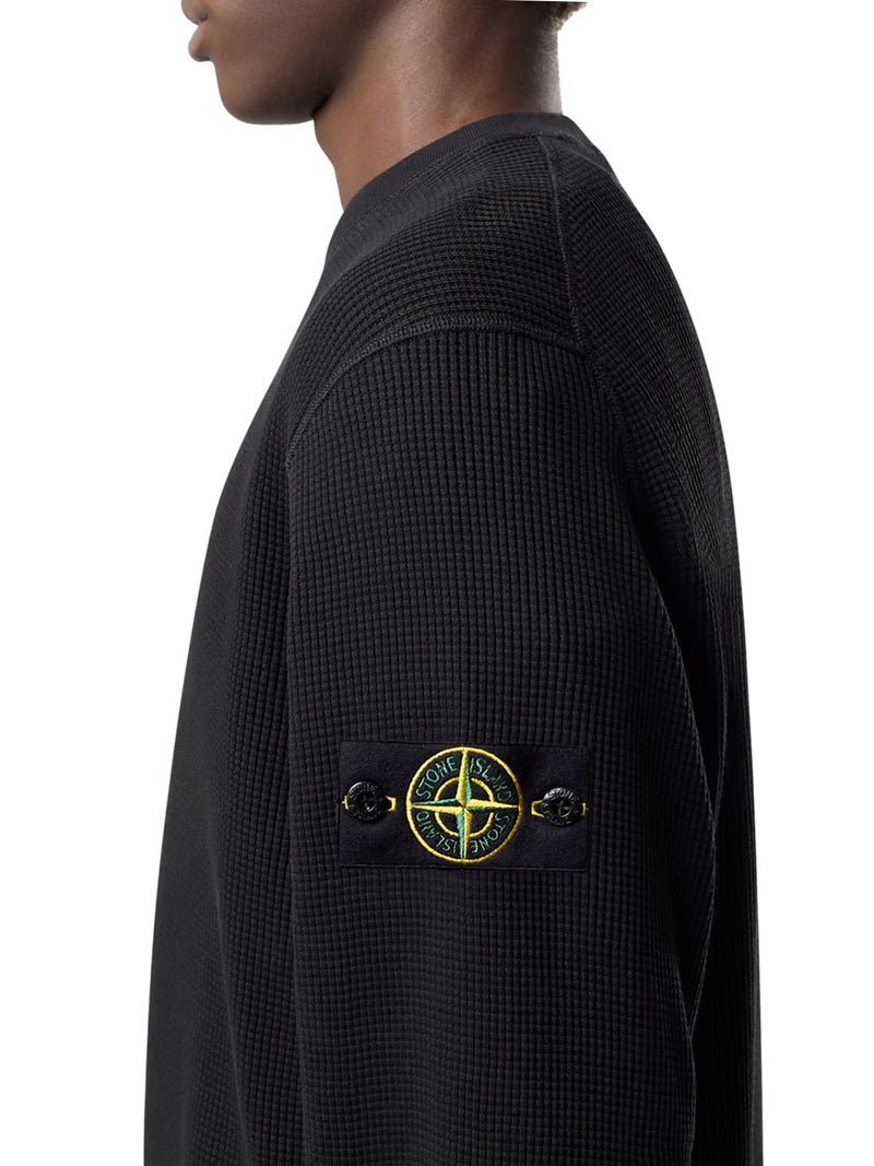 FELPA GIROCOLLO IN COTONE BIOLOGICO CON LAVORAZIONE A NIDO D`APE