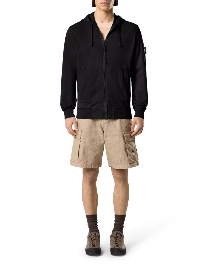 FELPA CON ZIP E CAPPUCCIO IN COTONE BIOLOGICO