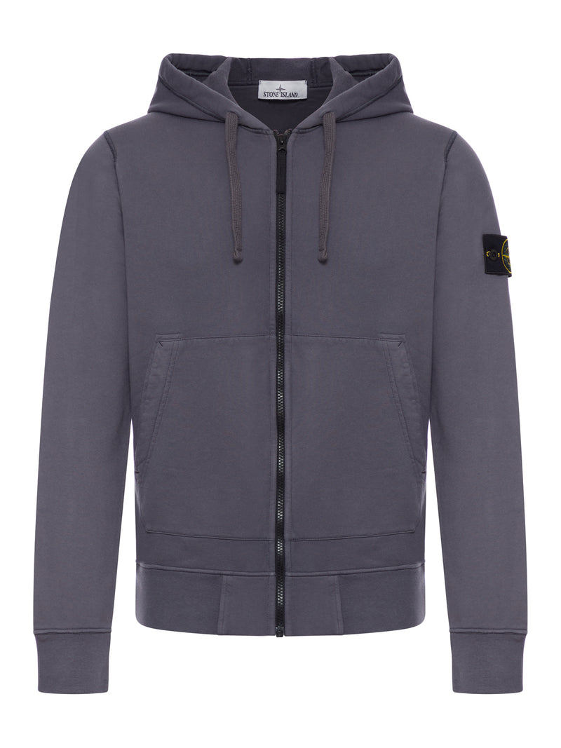 FELPA CON ZIP E CAPPUCCIO IN COTONE BIOLOGICO