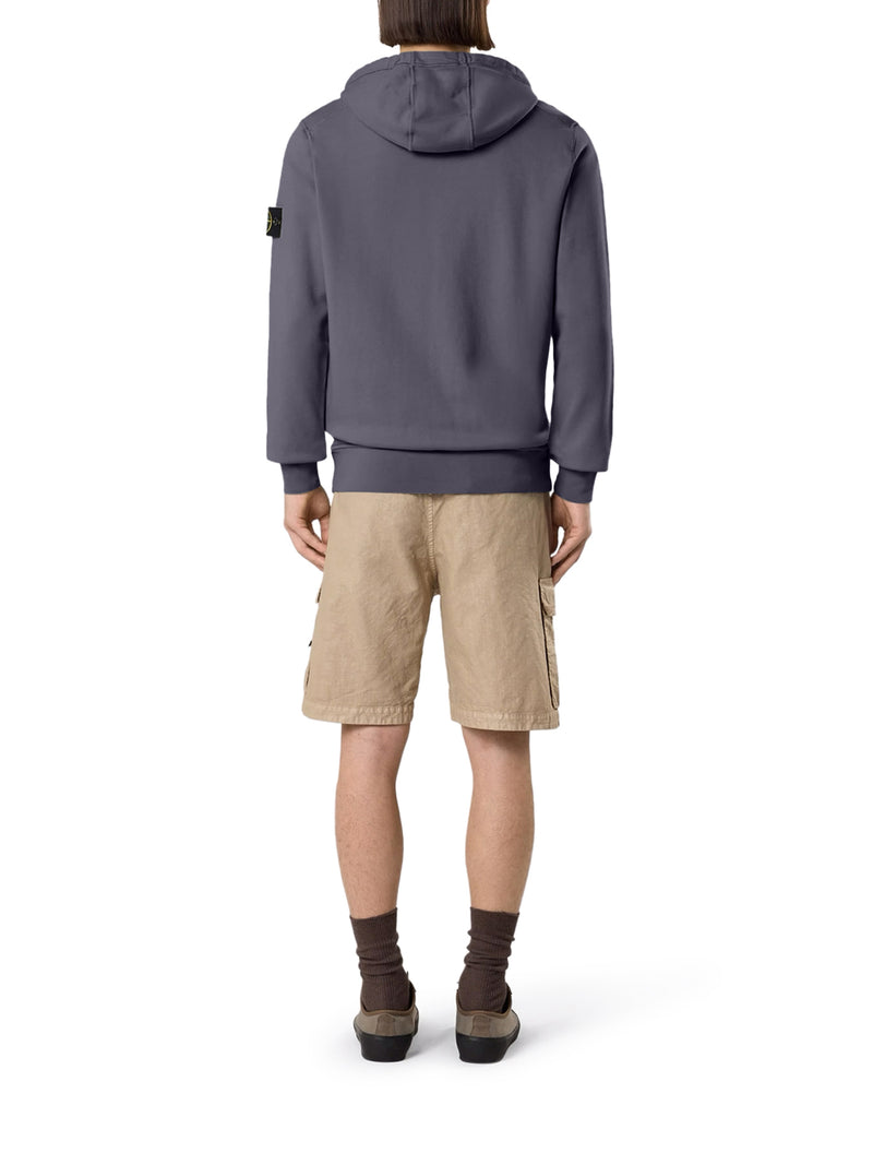 FELPA CON ZIP E CAPPUCCIO IN COTONE BIOLOGICO