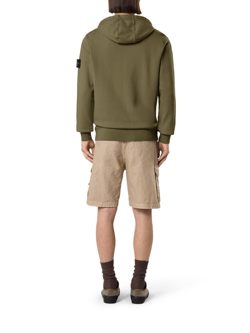 FELPA CON ZIP E CAPPUCCIO IN COTONE BIOLOGICO