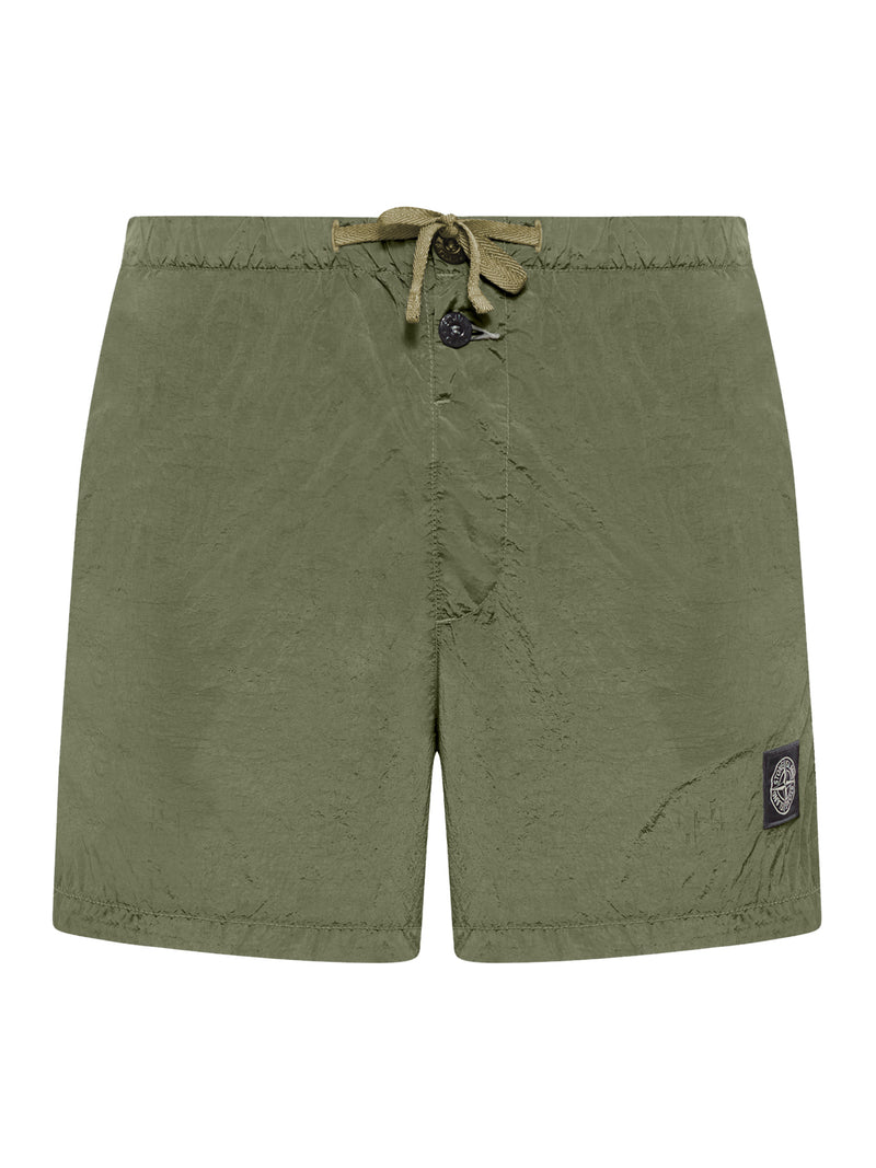 COSTUME DA BAGNO CON LOGO COMPASS VERDE MILITARE