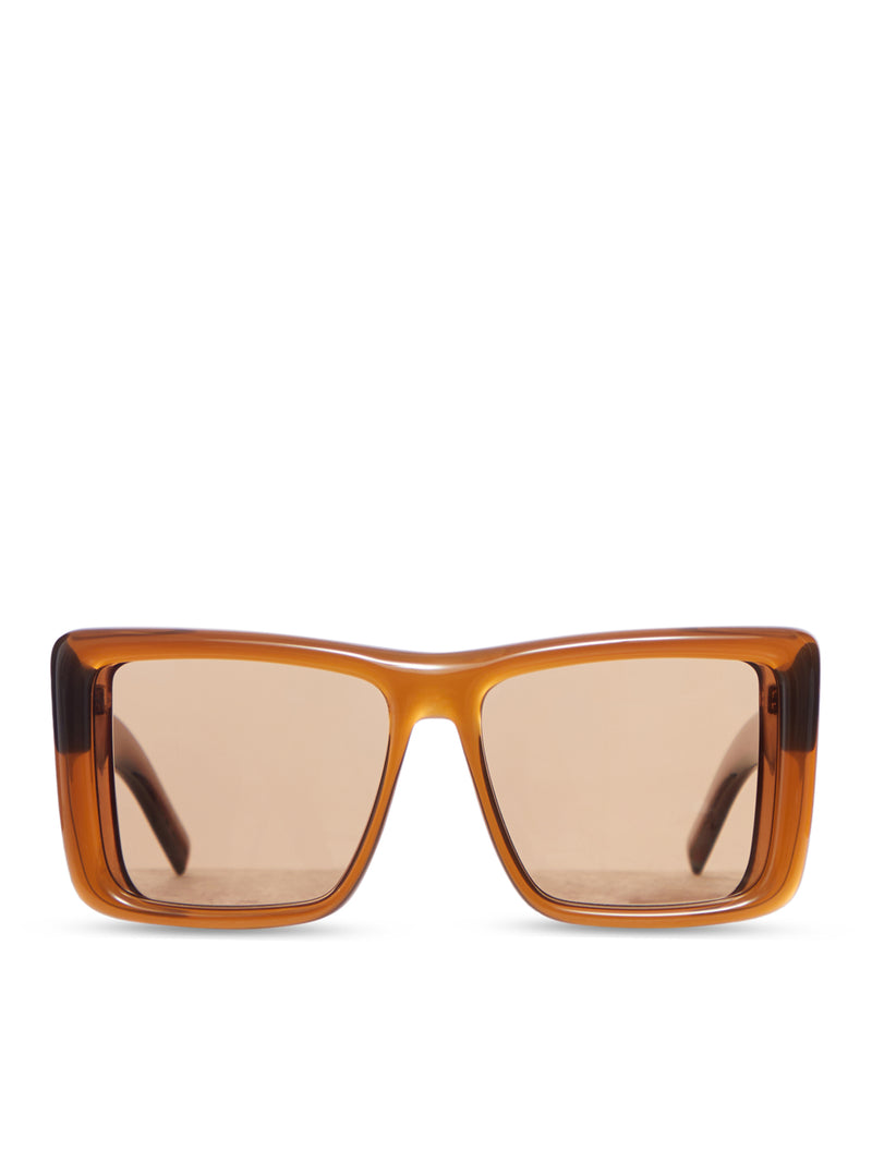 OCCHIALI DA SOLE QUADRATI TRASPARENTI CON MONTATURA OVERSIZE A INIEZIONE E LENTI IN NYLON