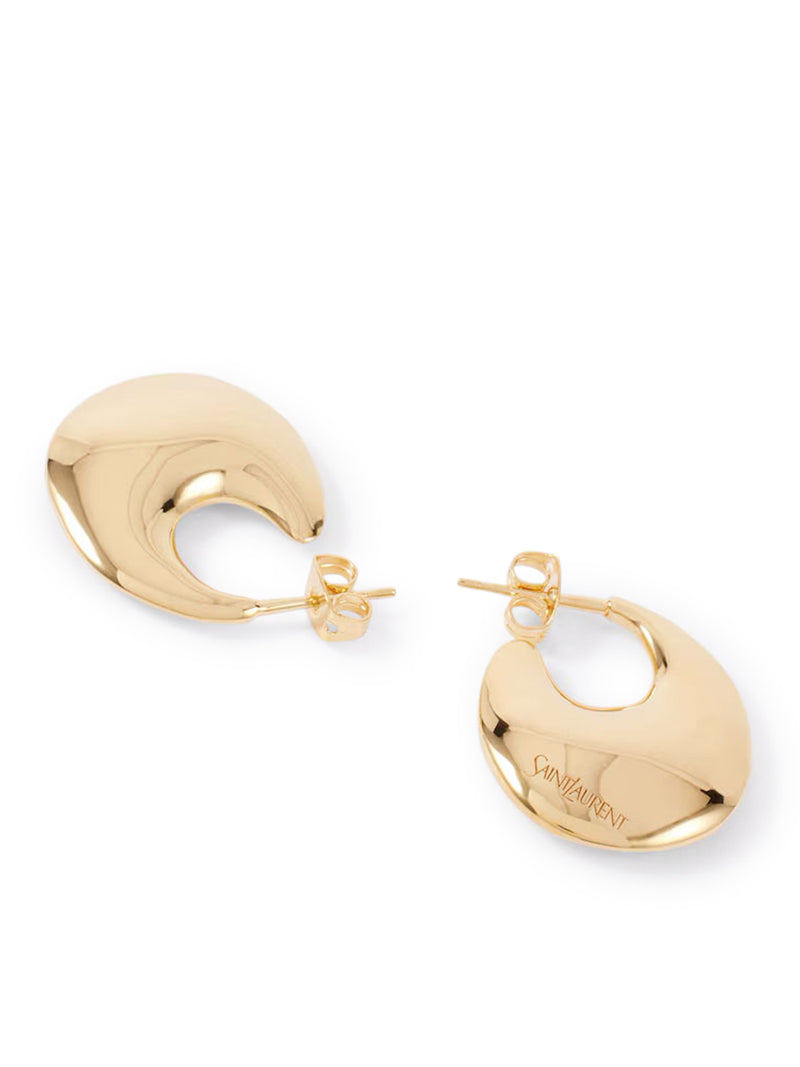 ORECCHINI A MEZZALUNA IN OTTONE CON FINITURE DORATE