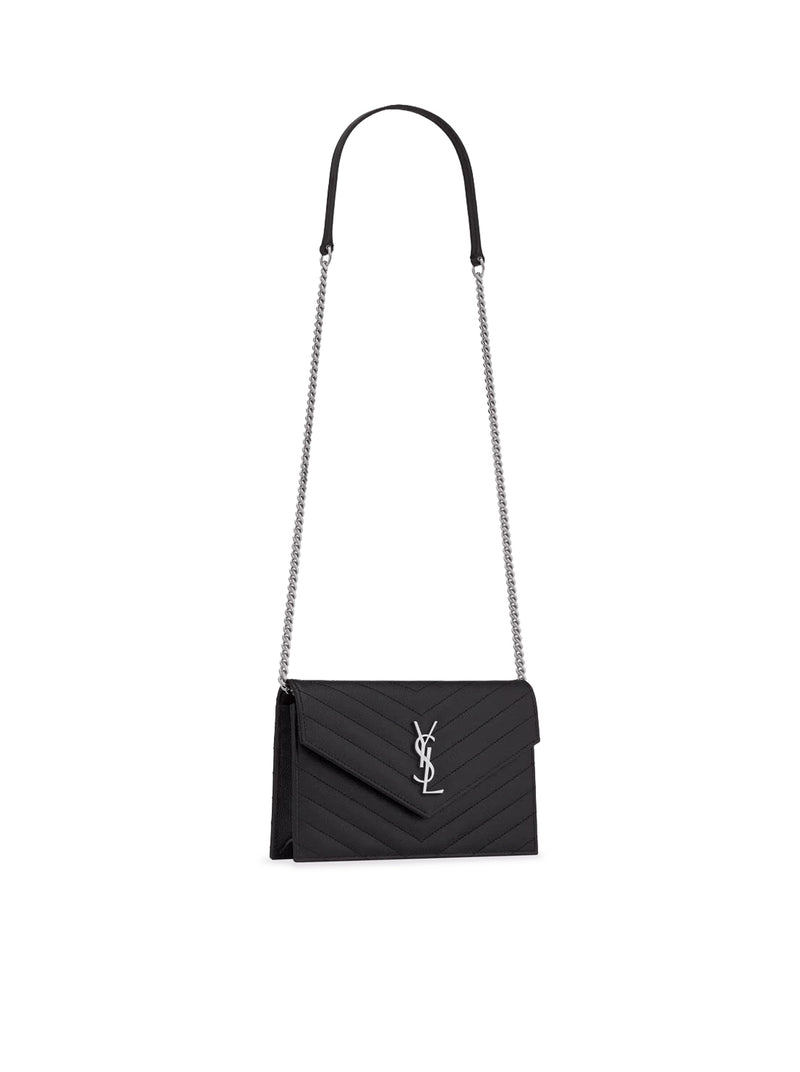 POCHETTE ENVELOPE CON CATENA CASSANDRE CLASSICA IN PELLE GRAIN DE POUDRE