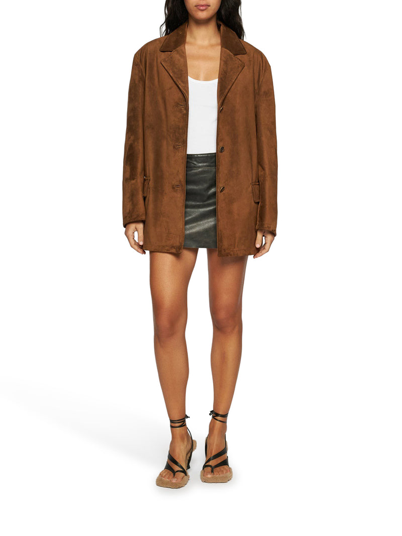 BLAZER IN PELLE SCAMOSCIATA