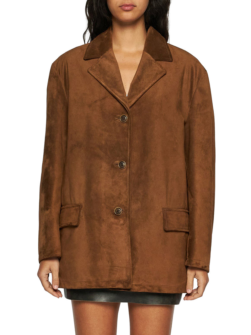 BLAZER IN PELLE SCAMOSCIATA