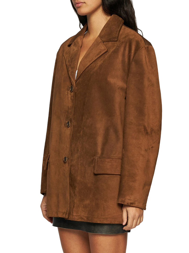 BLAZER IN PELLE SCAMOSCIATA