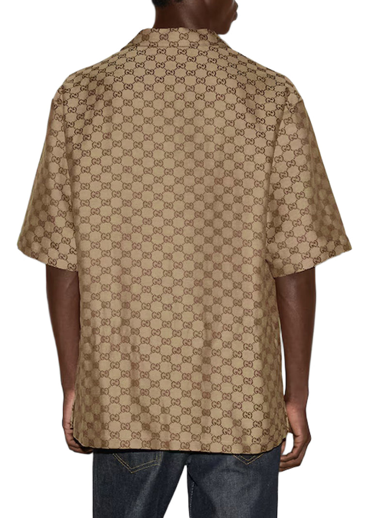 CAMICIA IN MISTO LINO CON GG ALLOVER