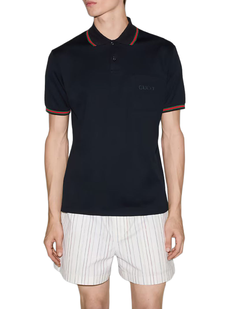 POLO RICAMATA IN COTONE STRETCH