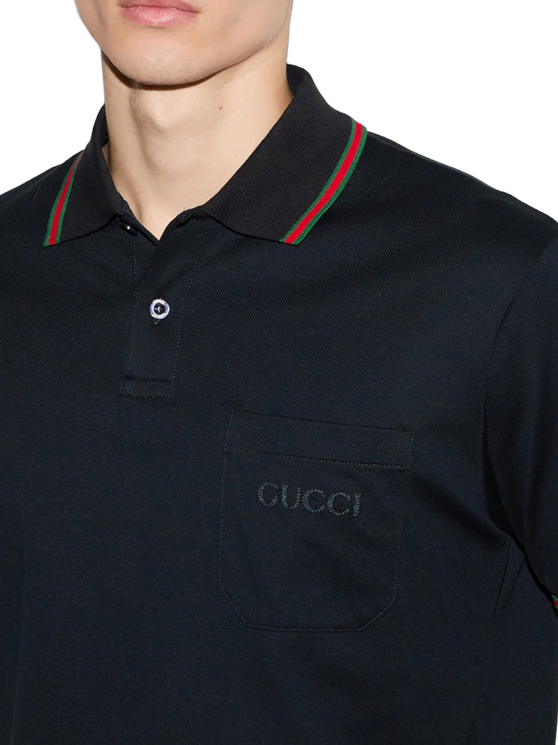 POLO RICAMATA IN COTONE STRETCH