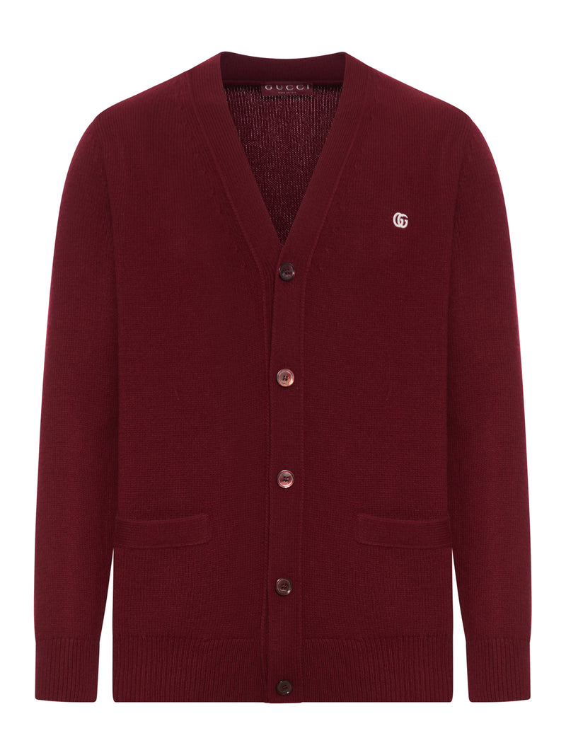 CARDIGAN IN CASHMERE CON LOGO SUL PETTO