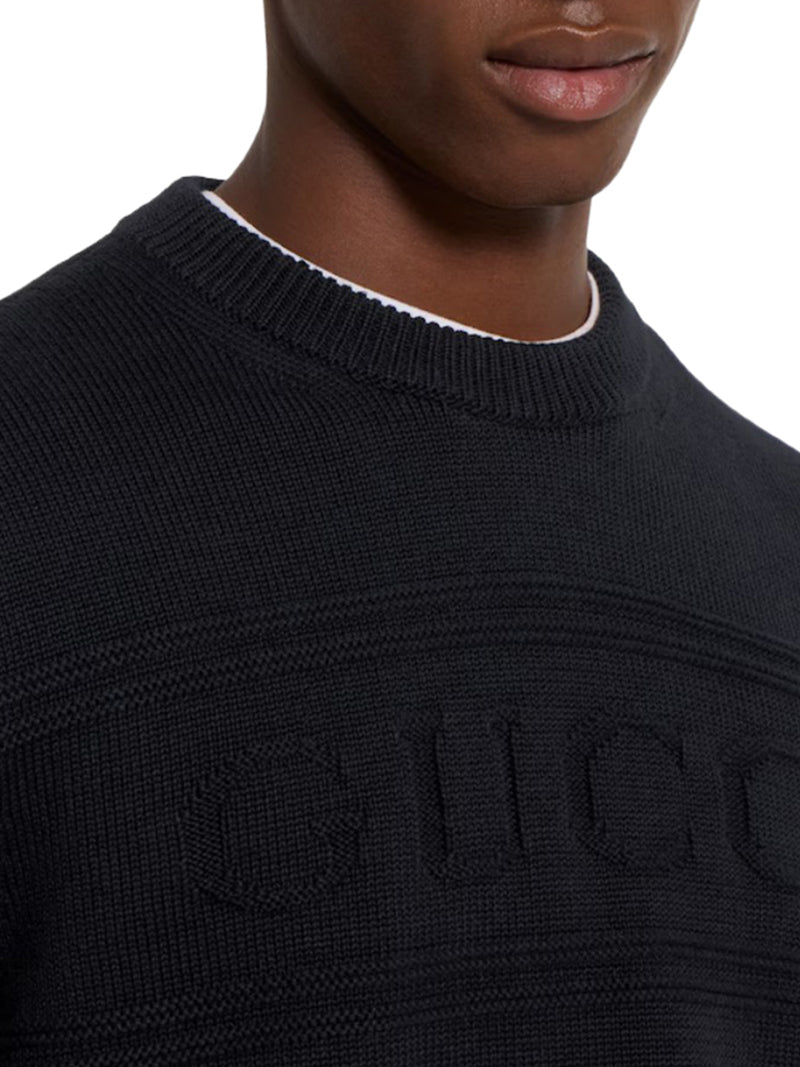 MAGLIONE IN MAGLIA DI COTONE CON INTARSIO