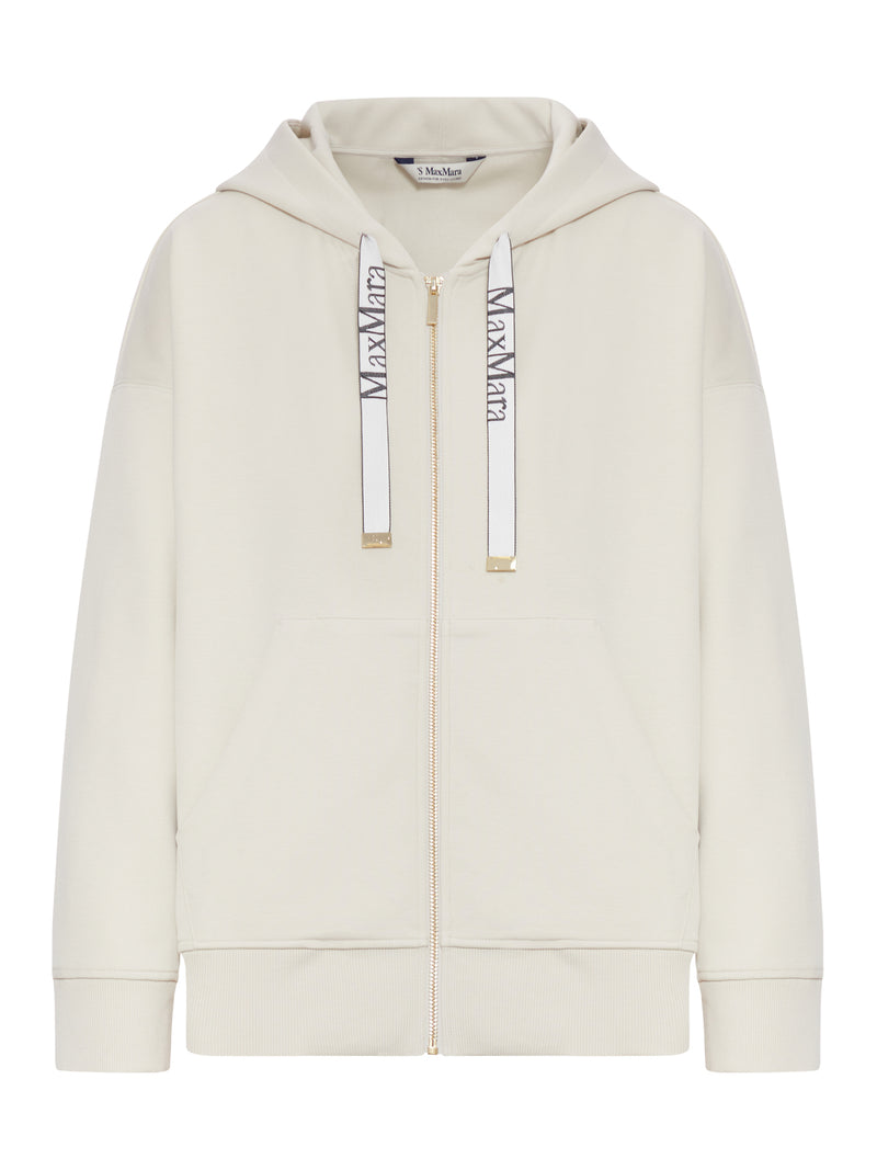 FELPA CON ZIP E CAPPUCCIO IN JERSEY TECNICO