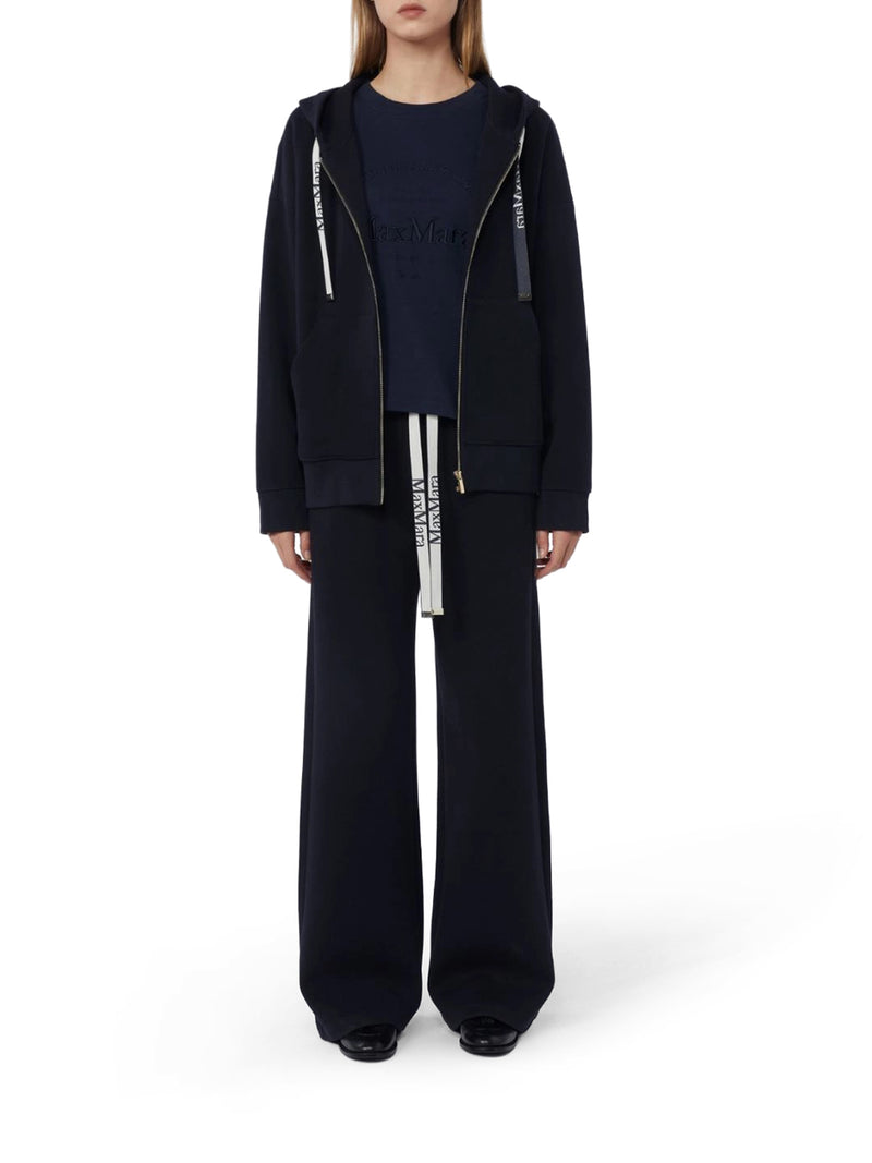 FELPA CON ZIP E CAPPUCCIO IN JERSEY TECNICO