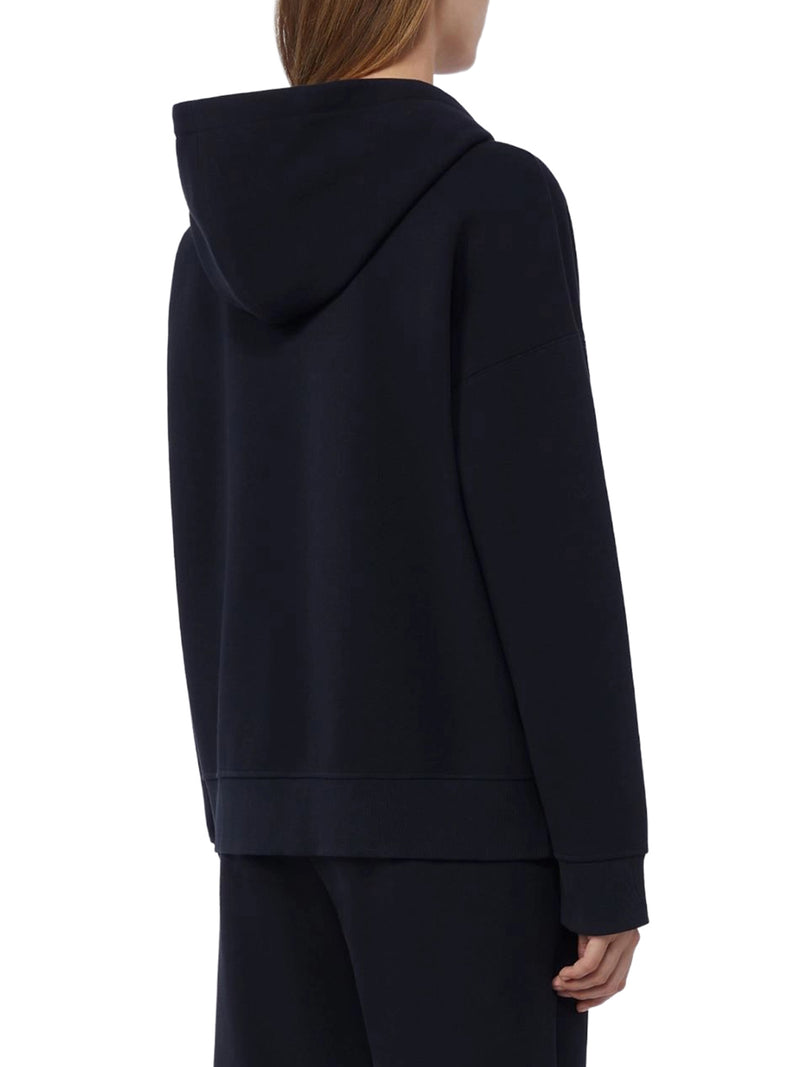 FELPA CON ZIP E CAPPUCCIO IN JERSEY TECNICO