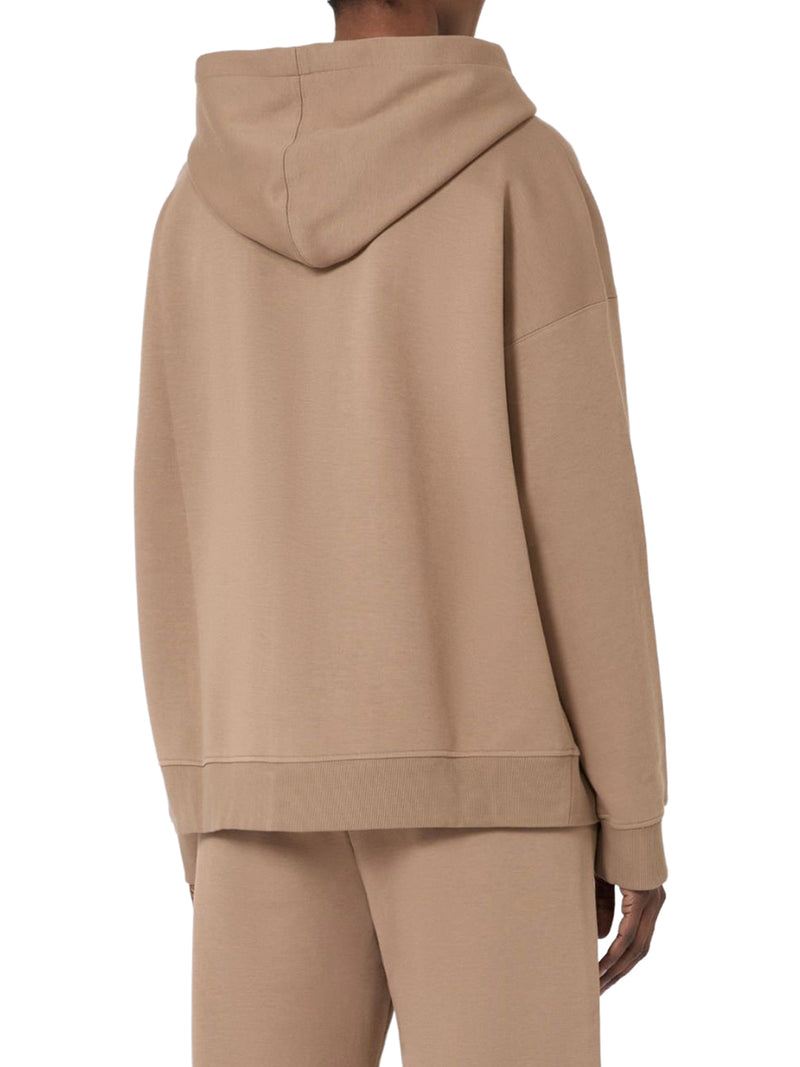 FELPA CON ZIP E CAPPUCCIO IN JERSEY TECNICO