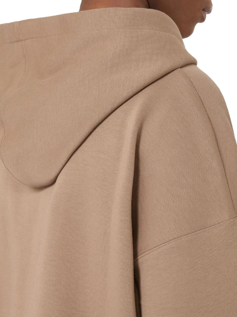 FELPA CON ZIP E CAPPUCCIO IN JERSEY TECNICO