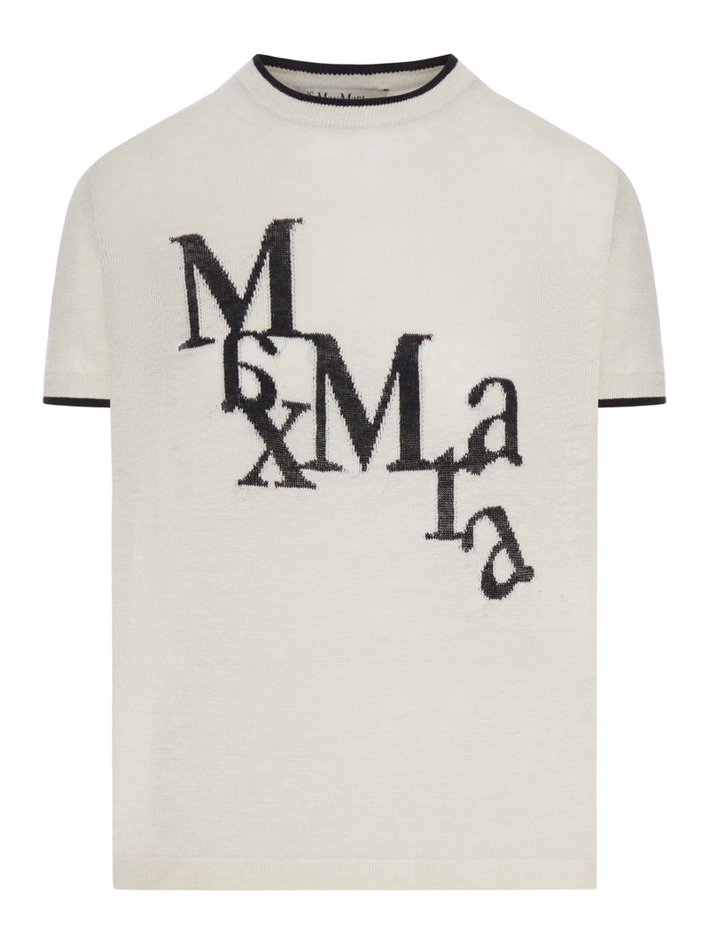 MAGLIA NORDICA IN LINO CON GRAFICA FRONTALE