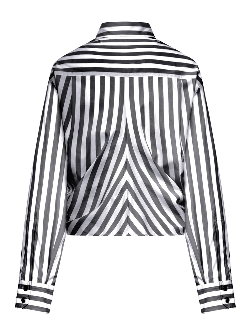 CAMICIA PALMIZI CROPPED IN COTONE CON NODO FRONTALE