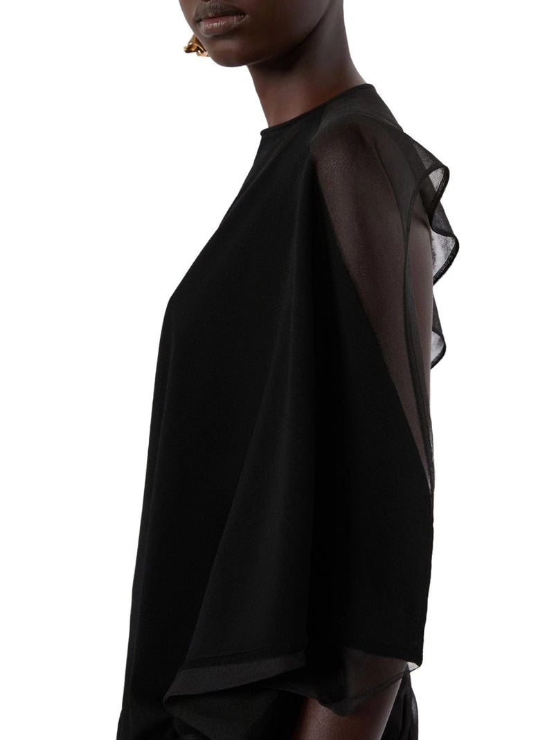 TOP ASIMMETRICO IN TESSUTO STRETCH