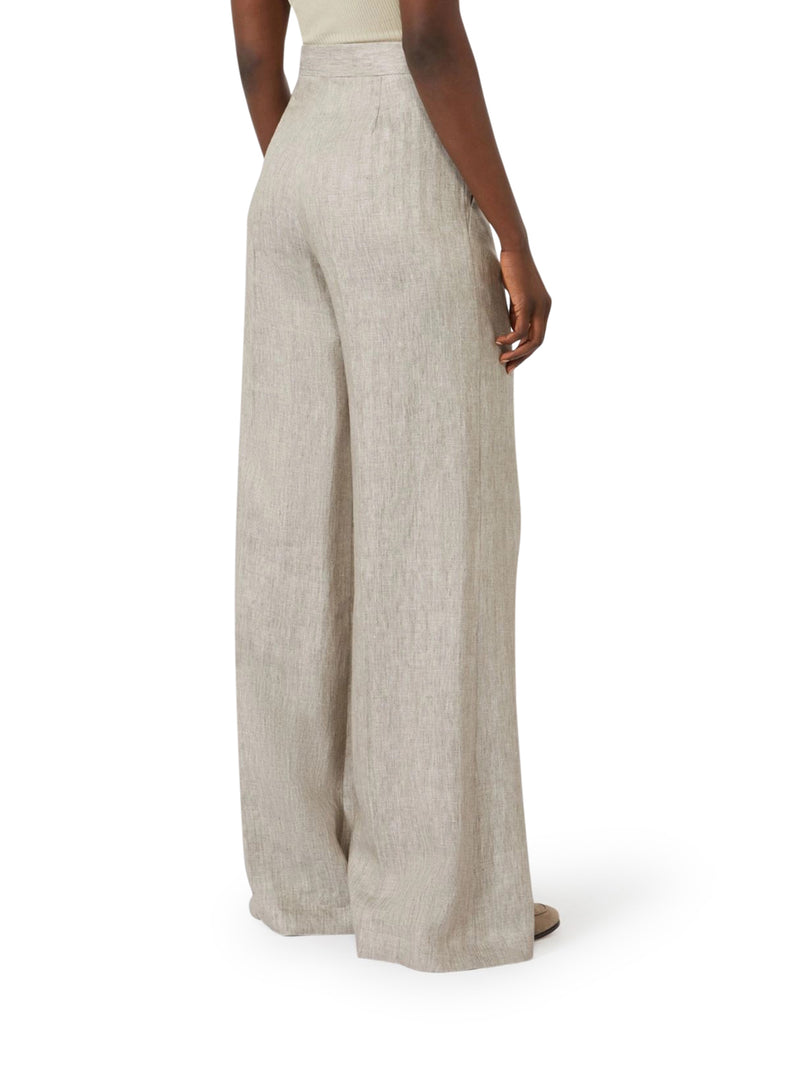PANTALONE IN BATAVIA DI LINO CHEVRON