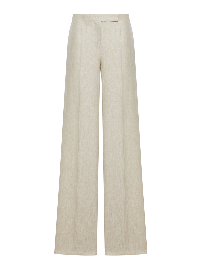 PANTALONE AMPIO IN DRILL DI LINO