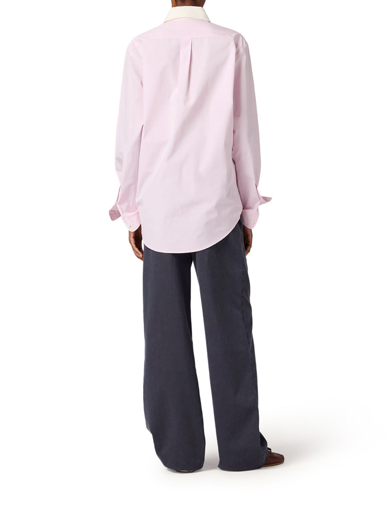 CAMICIA IN POPELINE DI COTONE CON PATCH LOGO