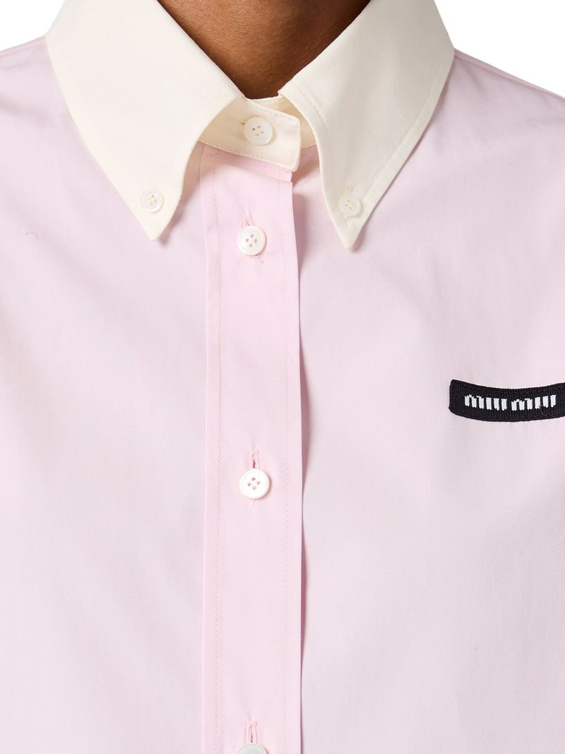 CAMICIA IN POPELINE DI COTONE CON PATCH LOGO