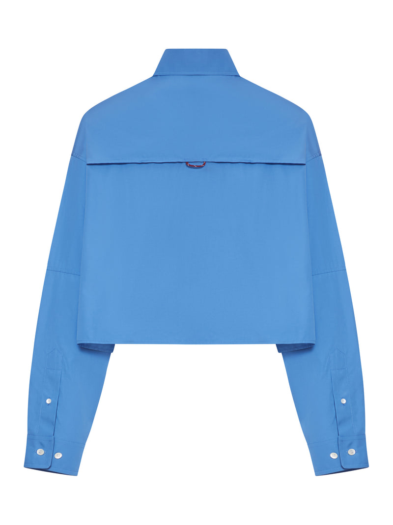 CAMICIA CROPPED IN POPELINE DI COTONE