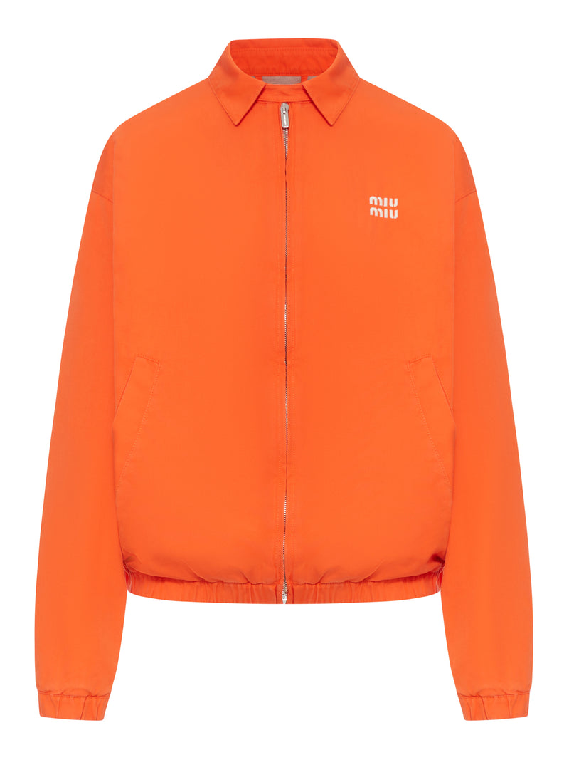 GIACCA BOMBER IN POPELINE DI COTONE CON LOGO