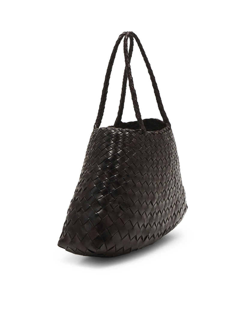 BORSA SANTA CROCE BIG IN PELLE INTRACCIATA TESTA DI MORO