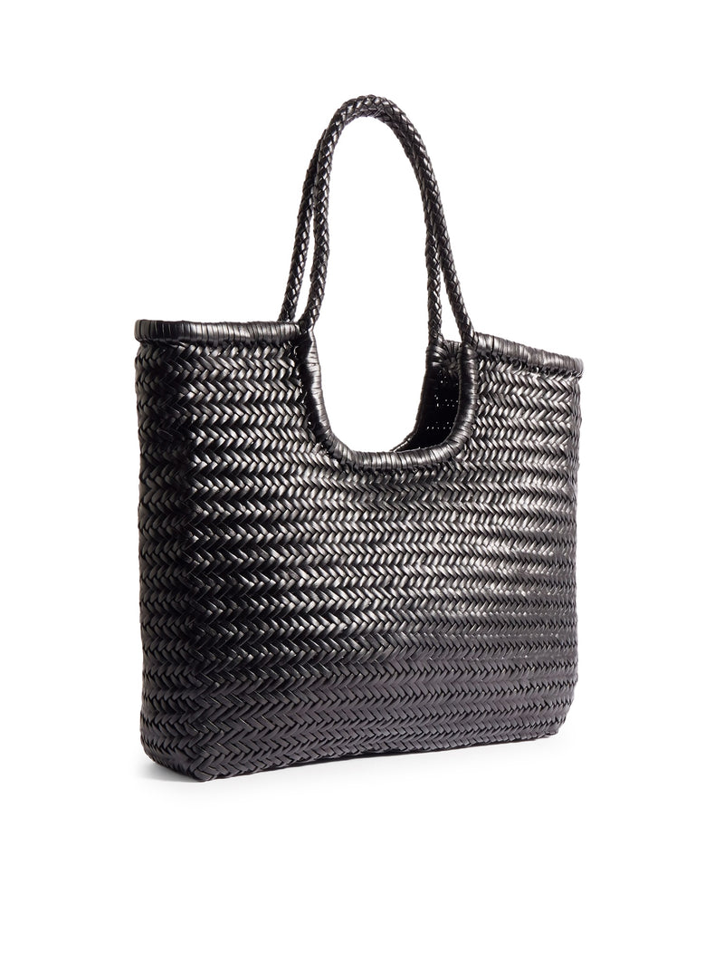 TOTE BAG NS DIAGONAL IN PELLE NERA