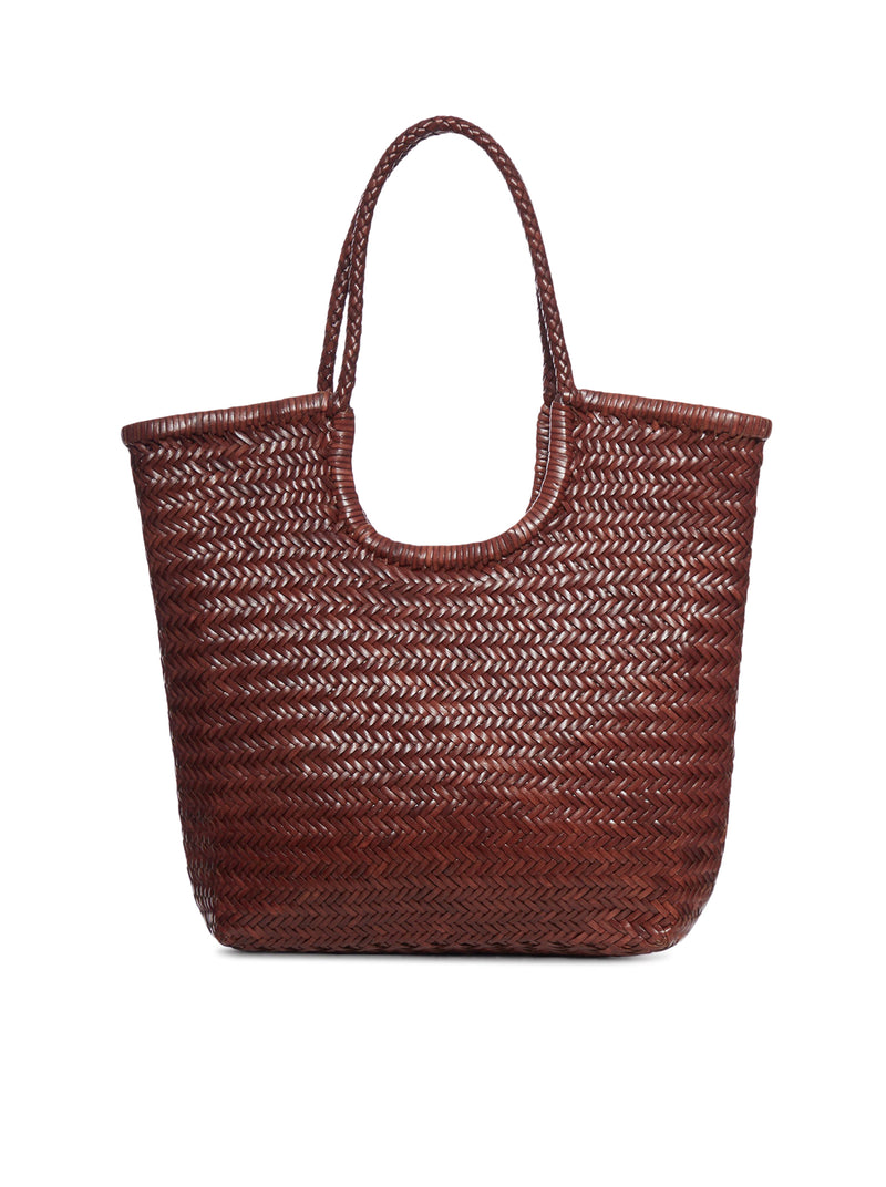 TOTE BAG NS DIAGONAL IN PELLE BRUCIATO