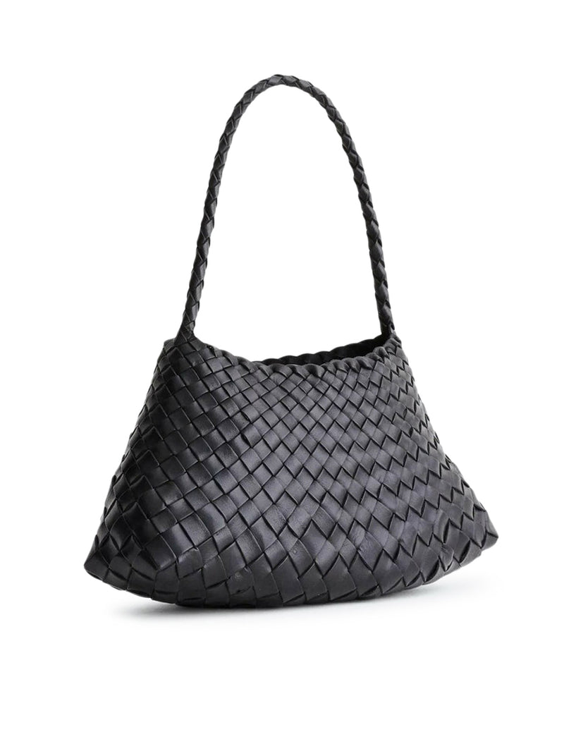MINI BAG ROSANNA IN PELLE INTRECCIATA NERA