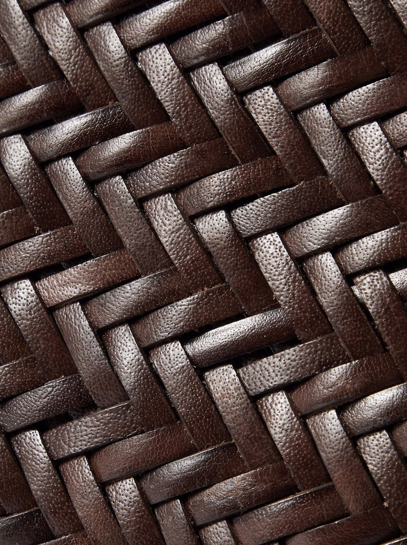 TOTE BAG NANTUCKET BIG IN PELLE INTRECCIATA TESTA DI MORO