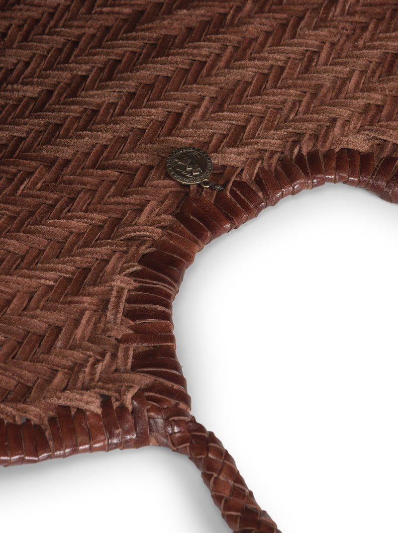 TOTE BAG NANTUCKET BIG IN PELLE INTRECCIATA BRUCIATO