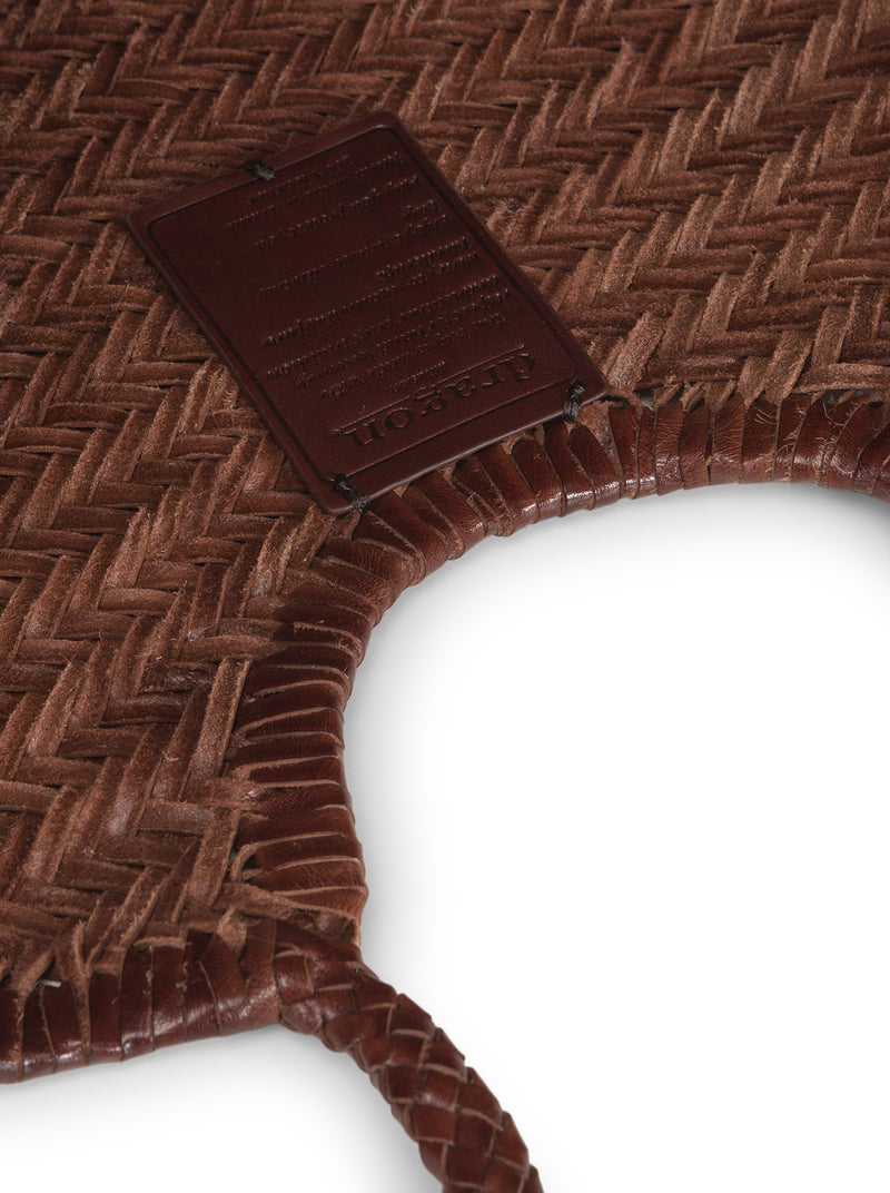 TOTE BAG NANTUCKET BIG IN PELLE INTRECCIATA BRUCIATO