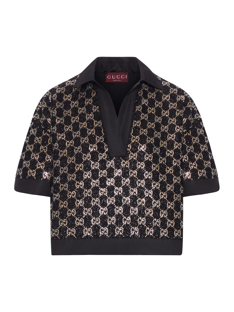 TOP IN TWEED DI LANA CON STRASS