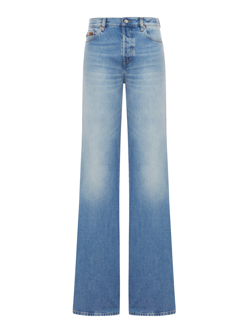 PANTALONI FLARE IN DENIM EFFETTO WASHED
