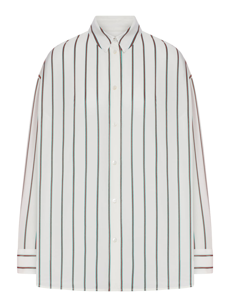 CAMICIA A RIGHE VERTICALI IN SETA