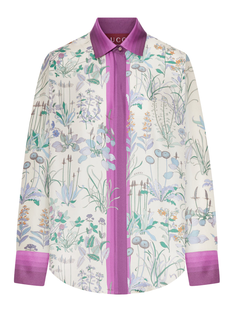 CAMICIA IN TWILL DI SETA STAMPATA
