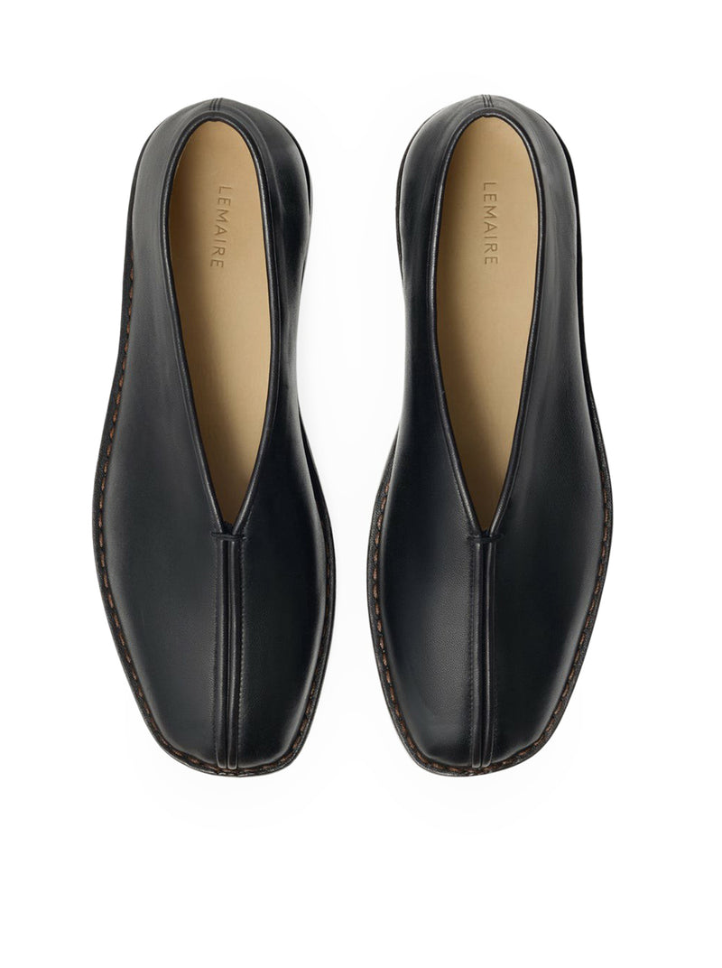 SLIPPERS PIATTE IN PELLE