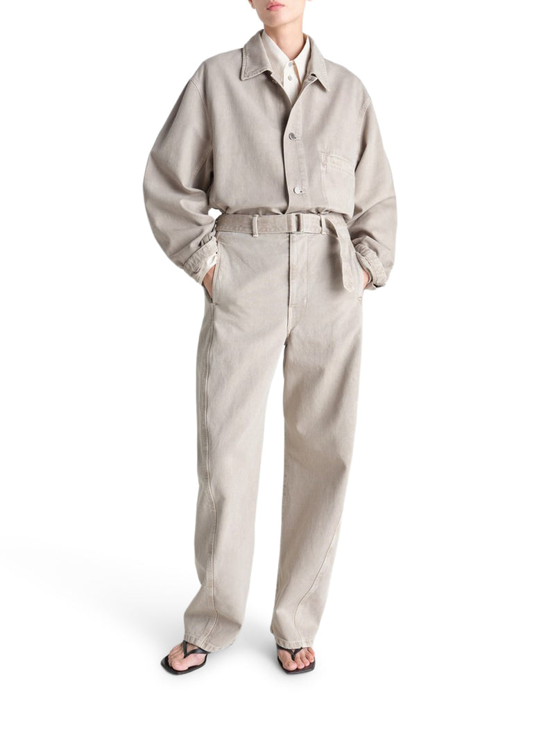 PANTALONI TWISTED IN TWIL DI COTONE CON CINTURA