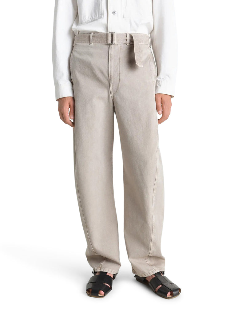 PANTALONI TWISTED IN TWIL DI COTONE CON CINTURA