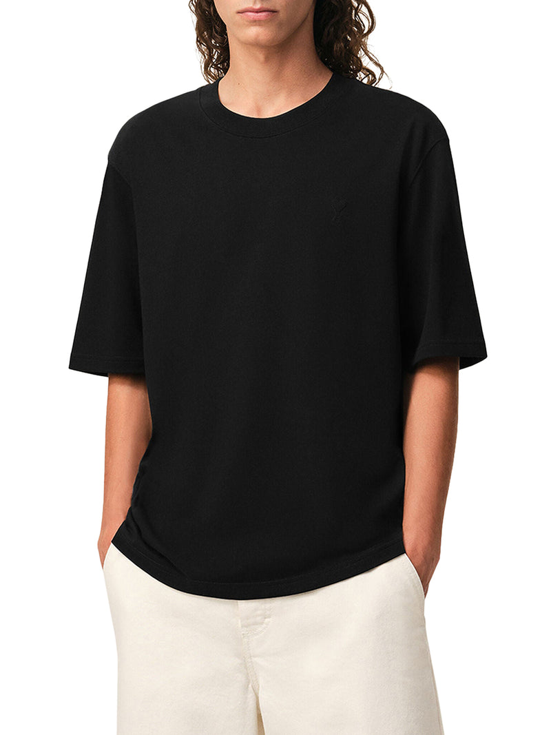 T-SHIRT GIROCOLLO IN COTONE CON LOGO AMI DE COUER