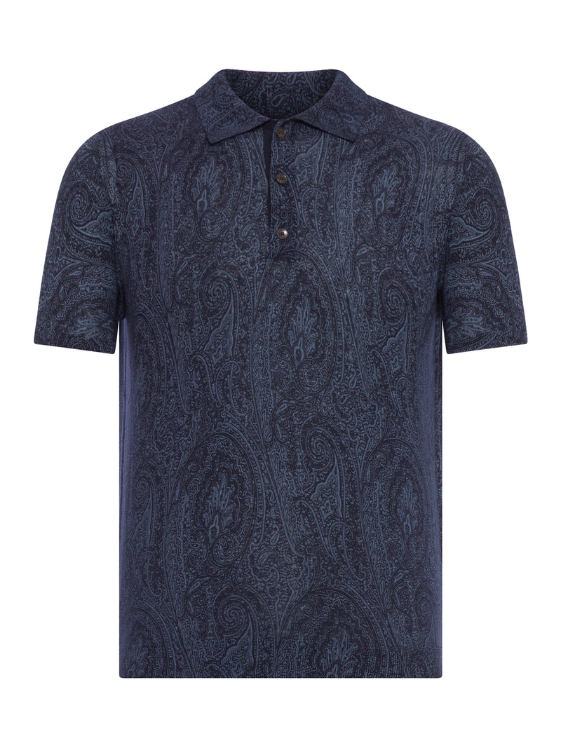 POLO IN MISTO COTONE CON MOTIVO PAISLEY FLOREALE