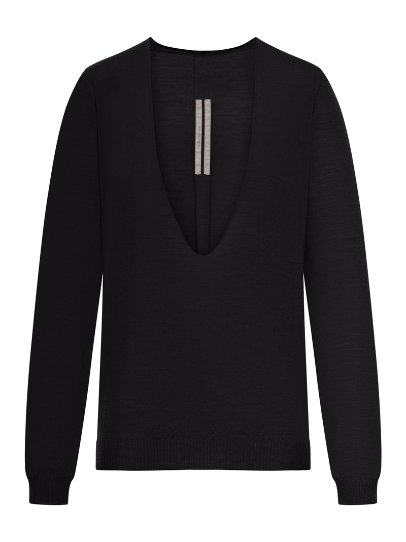 MAGLIA CON SCOLLO A V IN LANA VERGINE